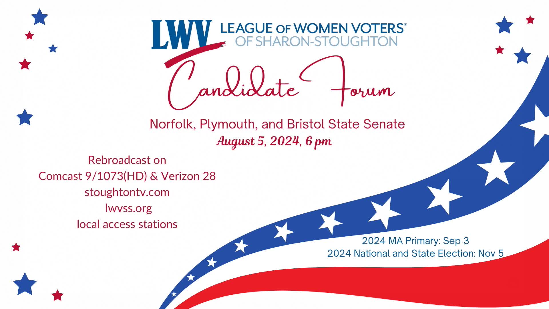 Thumbnail image for League of Women Voters Mass Governors Council District 2 Candidates Forum 2024