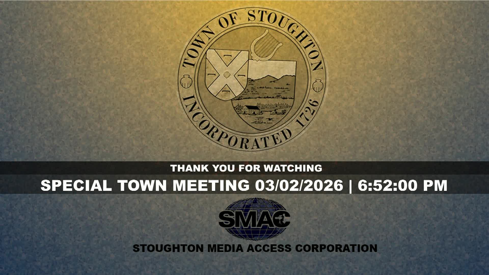 Thumbnail image for LIVE Special Town Meeting: 3/2/26