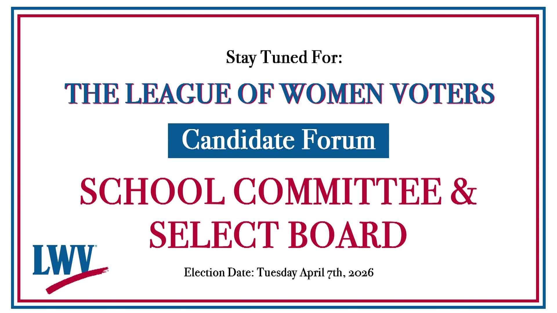 Thumbnail image for LIVE League of Women Voters Candidate Debate: 3/9/26